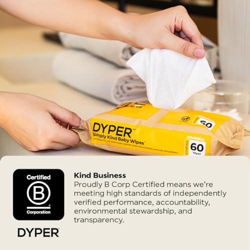 DYPER Bamboo Baby Diapers & Wipes Bundle - Soft, Absorbent, Hypoallergenic - 144 Diapers, 720 Wipes