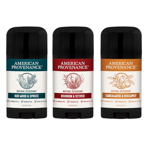 American Provenance Deodorant Bundle - Natural, Aluminum-Free, 24-Hour Protection - 3 Scents