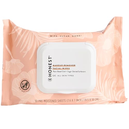 Honest Beauty Makeup Remover Wipes - Gentle, Plant-Based, EWG Verified - 30 Count