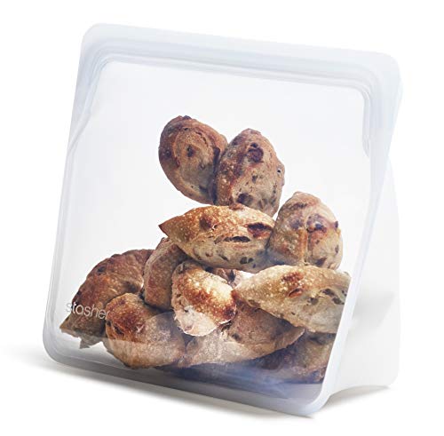 Stasher Silicone Reusable Storage Bags - Airtight Seal, BPA-Free, Dishwasher Safe - Mega & Snack