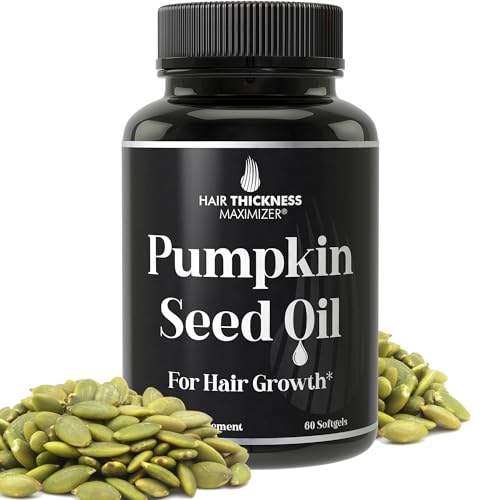 Hair Thickness Maximizer Pumpkin Seed Oil Capsules - Nourish & Strengthen Hair Growth - 60 Softgels