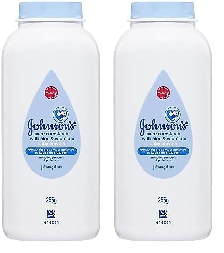 Johnson's Baby Powder - Hypoallergenic, Naturally Derived, Gentle for Delicate Skin - 1.5oz (2-Pack)