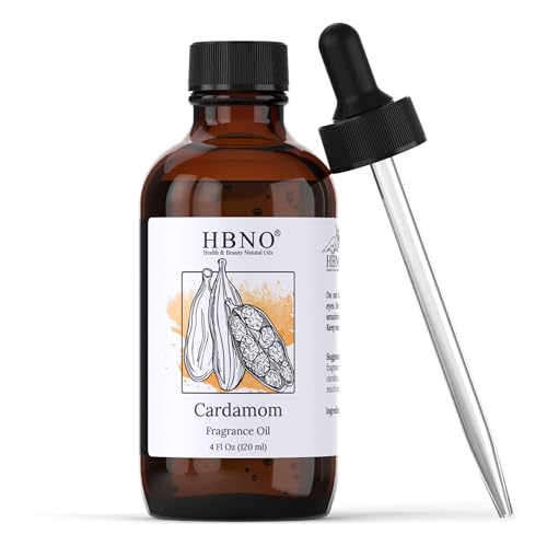 HBNO Cardamom Essential Oil - Rich Aromatic Fragrance for Diffusers, Skincare, Candle Making - 4oz