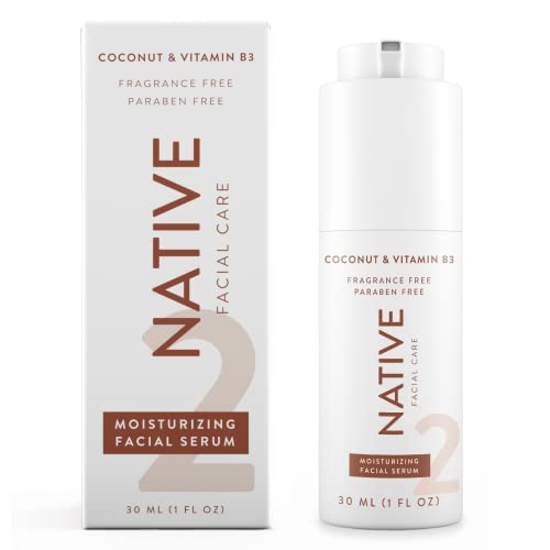 Native Face Serum - Hydrating Coconut & Vitamin B3, Fragrance-Free, 30ml for All Skin Types