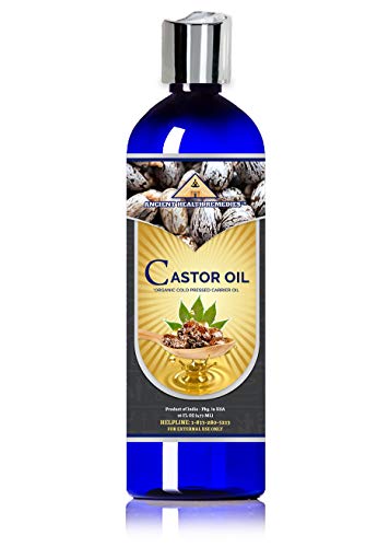 Ancient Health Remedies Organic Castor Oil - Promotes Hair Growth, Skin Moisturizing - 16 oz