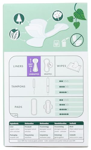 Natracare Organic Panty Liners - Soft Cotton, Breathable & Biodegradable - 90 Liners Total