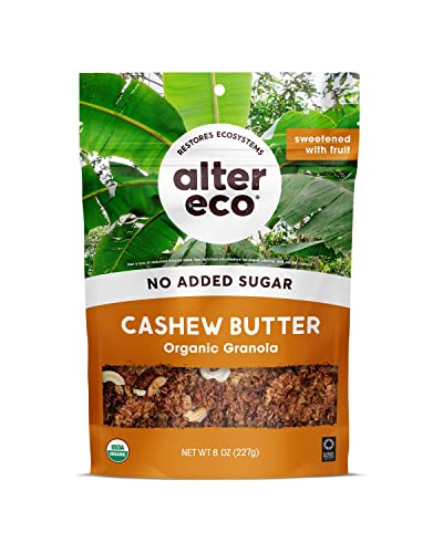 Alter Eco Almond Butter Granola - Healthy & Organic Snack, Naturally Sweetened, Vegan - 6 Pack