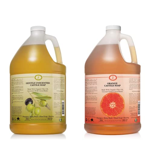 Carolina Castile Soap Bundle - Organic, Vegan, Biodegradable, Multi-Use - 1 Gallon