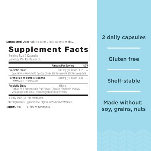 Ancient Nutrition SBO Probiotic Trinity - Digestive Support, 40 Billion CFU, 60 Capsules