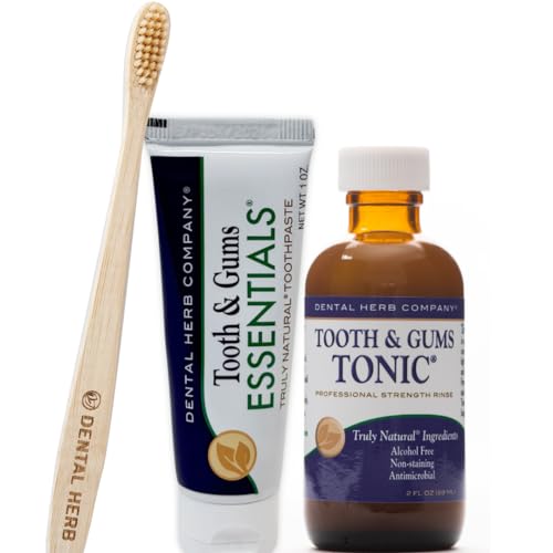Dental Herb Company Dental Care Kit - Relieves Bad Breath & Gum Irritation - 2oz Rinse, 1oz Paste