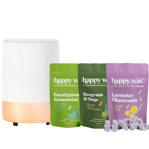 Happy Wax Copper Dip Mod Wax Melt Warmer - Ceramic Design, Auto Shut Off, 150hr Scents