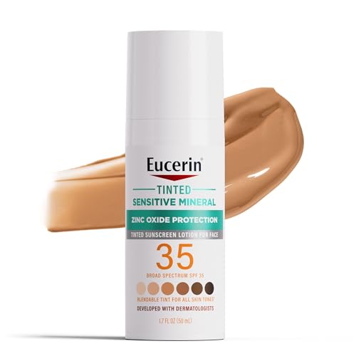 Eucerin Face Sunscreen Lotion SPF 35 - Mineral Protection, Antioxidant-Rich, Tinted - 1.7 Fl Oz