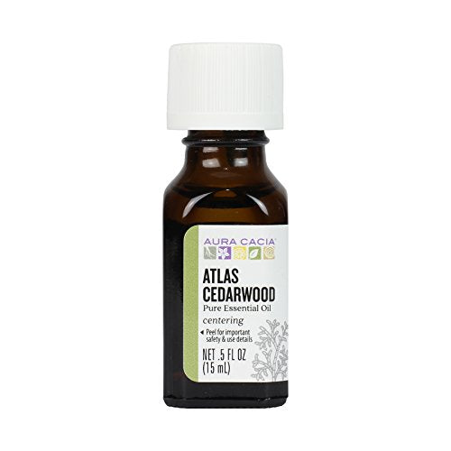 Aura Cacia Atlas Cedarwood Essential Oil - Emotional Strength, 100% Pure - 0.5 Fl Oz