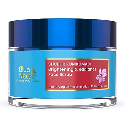 Blue Nectar Tan Removal Exfoliator - Brightens, Nourishes with Ayurvedic Herbs - 1.7 Fl Oz