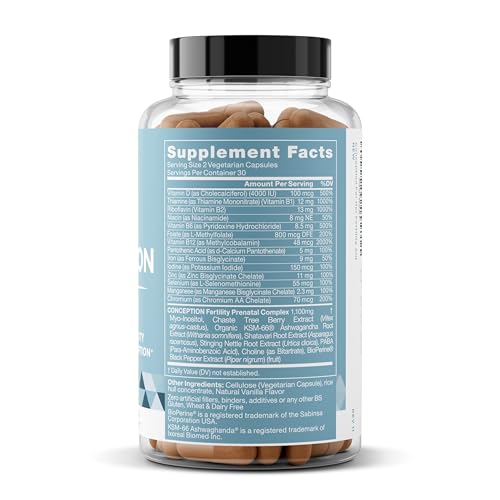 Conception Fertility Supplements - Supports Hormonal Balance & Healthy Cycles - 60 Veg Capsules