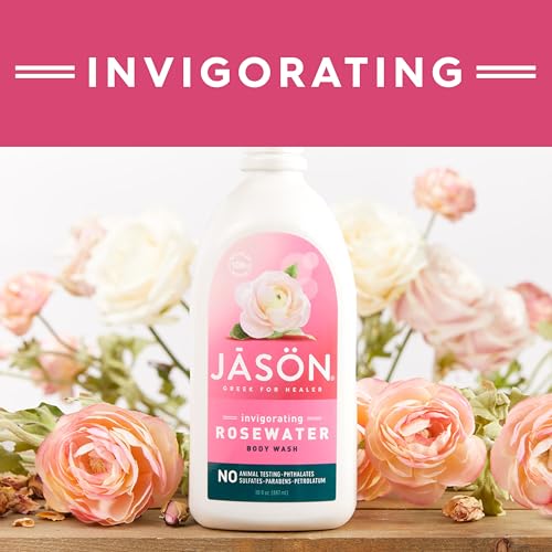 JASON Body Wash - Gentle Clean with Rosewater & Vitamin E, 100% Recycled Packaging - 30oz
