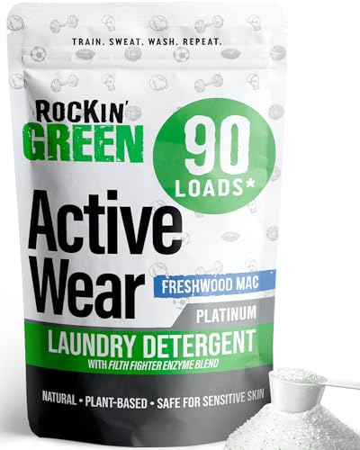 Rockin' Green Laundry Detergent - Plant-Based Odor Fighter, Vegan & Gentle for Sensitive Skin - 45oz