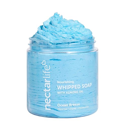 Nectar Life Whipped Soap & Shave Butter - Moisturizing, Vegan, Ocean Breeze - 5oz