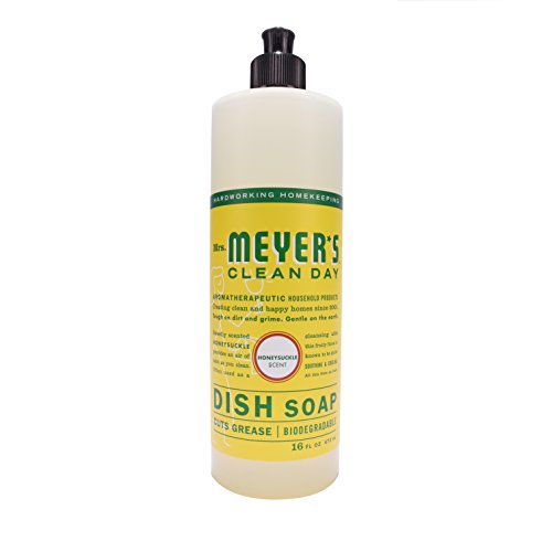 Mrs. Meyer's Clean Day Dish Soap - Removes Grease, Plant-Derived, Honeysuckle - 16 fl. oz