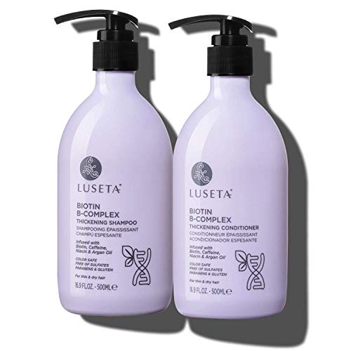 Luseta B-Complex Hair Growth Set - Strengthens Thinning Hair, Biotin & Argan Oil - 2 x 16.9oz