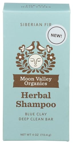 MOON VALLEY ORGANICS Blue Clay Herbal Shampoo Bar - Nourishing, Handcrafted, 4 OZ