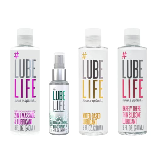#LubeLife Staycation Set - 2-in-1 Massage & Lubricant, Natural Ingredients - 8 Fl Oz Each