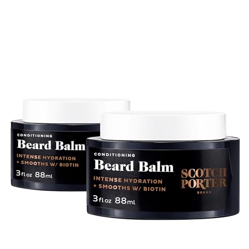 Scotch Porter Beard Balm Twin Pack - Moisturize, Strengthen, Encourage Growth - 2x3oz