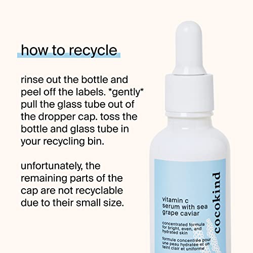 Cocokind Face Serum - Hydrating Vitamin C with Sea Grape Caviar, Brightens Skin Tone - 1 Fl Oz