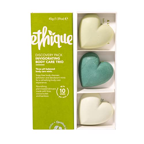 Ethique Body & Hair Mist Gift Set - Vegan, Cruelty-Free, Recyclable Packaging - 3 Travel Bars 1.59oz