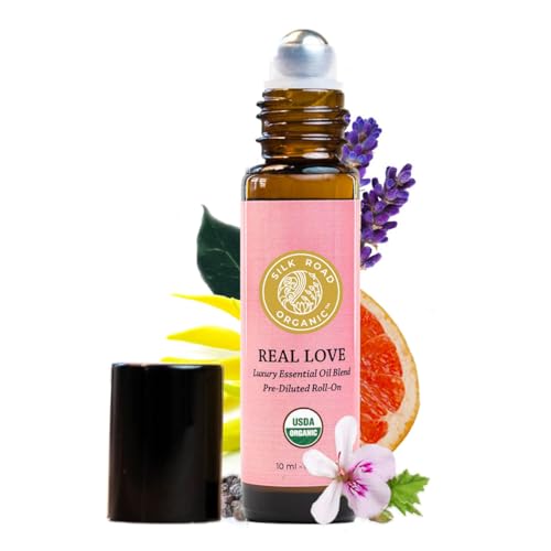 Silk Road Organic Essential Oil Roll-On - Uplifting Floral Blend, USDA Certified Organic - 10ml