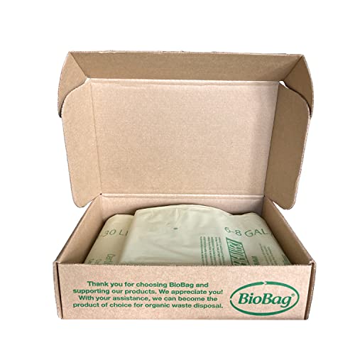 BioBag Compostable Bags - Durable, Large Capacity for Food Waste, 6-8 Gallon - 45 Count