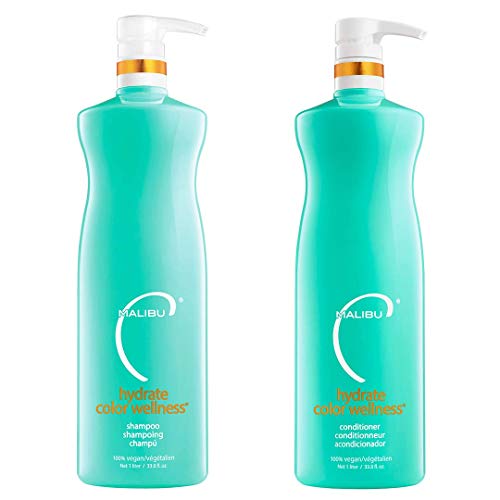 Malibu C Hydrate Duo - Preserves Color Vibrancy, Vegan & Sulfate-Free - 12oz Shampoo & Conditioner
