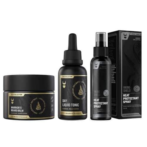 The Beard Struggle Beard & Mustache Care Set - Nourishes, Protects Heat Damage - Gold Collection