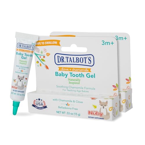 Dr. Talbot's Baby Tooth Gel - Soothes Sore Gums with Chamomile & Clove, 2 Pack, 1.06 Oz