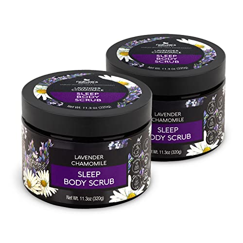 Nature's Beauty Lavender Chamomile Body Scrub - Gently Exfoliate & Moisturize - 11.3oz (2 Pack)