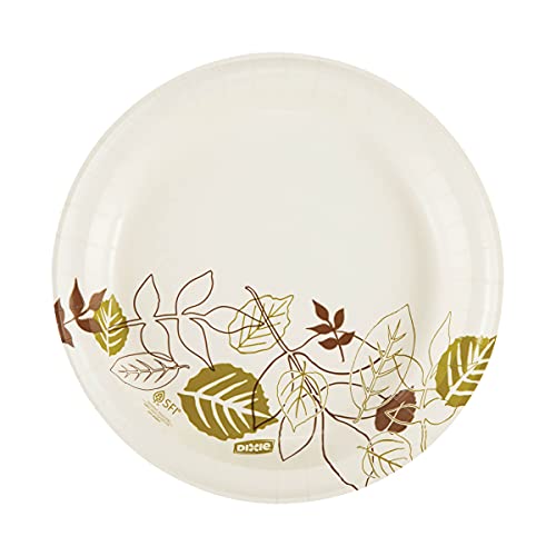 Dixie Medium-Weight Paper Plates - Soak-Proof, Cut-Resistant, Compostable, 500 Count