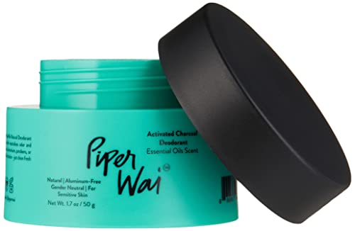 PiperWai Natural Deodorant - Odor Protection, Vegan, Aluminum-Free, Activated Charcoal - 50g