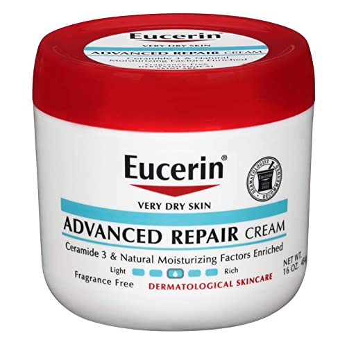 Eucerin Eczema Cream - Relieves Dry, Itchy Skin, Non-Greasy, Fast-Absorbing - 16oz Jar, Pack of 2