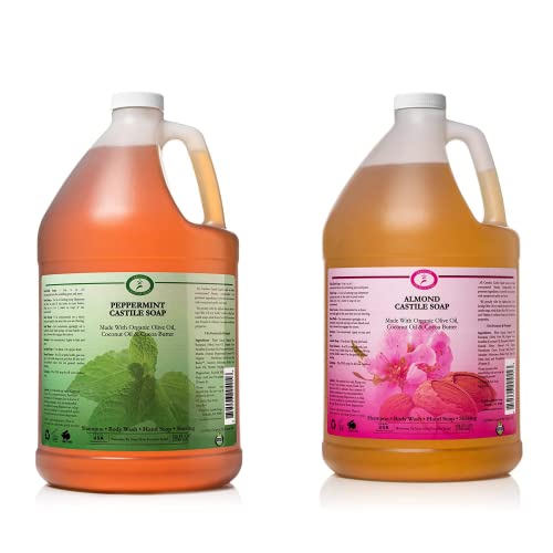 Carolina Castile Soap Body Wash & Shampoo - Non-Drying, Vegan, Organic - 1 Gallon