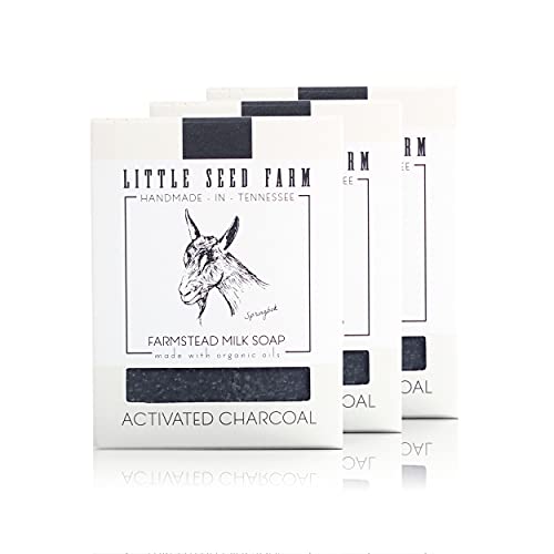 Little Seed Farm Goat's Milk Soap Set - Detoxifying, Nourishing for Sensitive Skin - 3 Bars