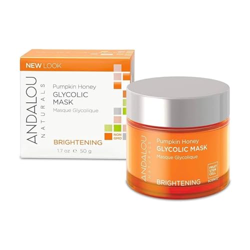 Andalou Naturals Pumpkin Honey Glycolic Mask - Exfoliating & Brightening with Vitamin C - 1.7 fl oz