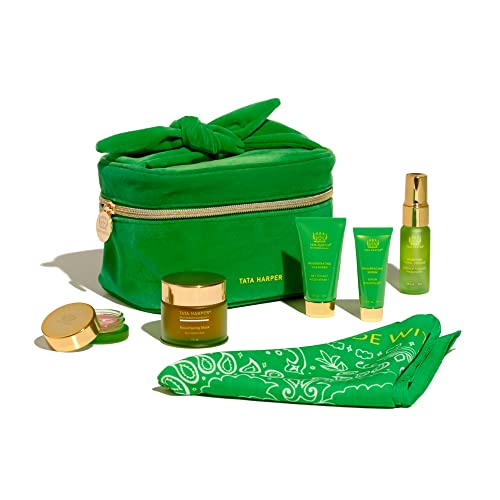 Tata Harper Skincare Set - Radiant Glow with Natural Ingredients, Freshly Made in Vermont - 5 Items