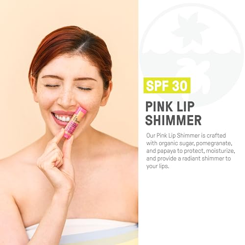 Raw Elements Pink Lip Shimmer - Broad Spectrum SPF 30, Water Resistant, Reef-Safe - 0.15oz