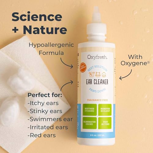Oxyfresh Dog Ear Cleaner - Relieves Itchy Ears, Non-Toxic Formula - 8oz