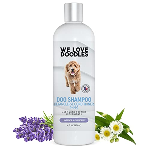 We Love Doodles USDA Organic Dog Shampoo - Cleans, Conditions, Detangles - 16oz Lavender