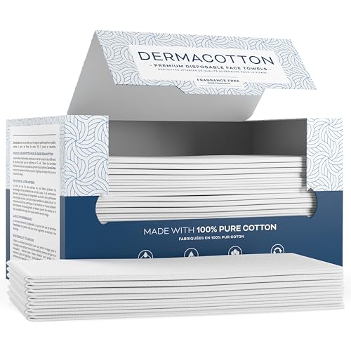Dermacotton Facial Cloth - Super Soft, Hypoallergenic, 100% Biodegradable - 80 Pack, 10x8 inches