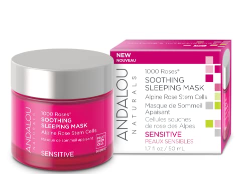 Andalou Naturals Face Mask - Soothing Overnight Treatment with Alpine Rose & Rosewater - 1.7oz