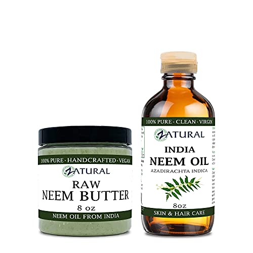 Zatural Neem Bundle - 100% Pure Undiluted Oil & Organic Body Butter, 10% Savings
