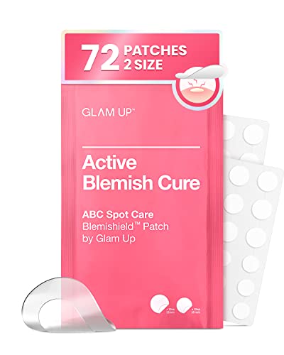 GLAM UP Hydrocolloid Pimple Patches - Fast Healing, Ultra Thin & Waterproof - 72 Count