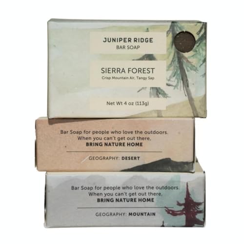 Juniper Ridge Bar Soap Trio - Gentle Cleansing, Natural Essential Oils - 4oz Each